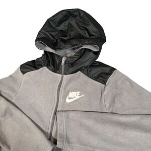 Nike‎ Hooded Full Zip Jacket Kids XL Gray Black